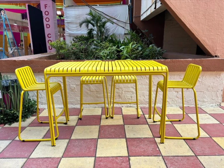 Colourful Bar Tables - Yellow Setup