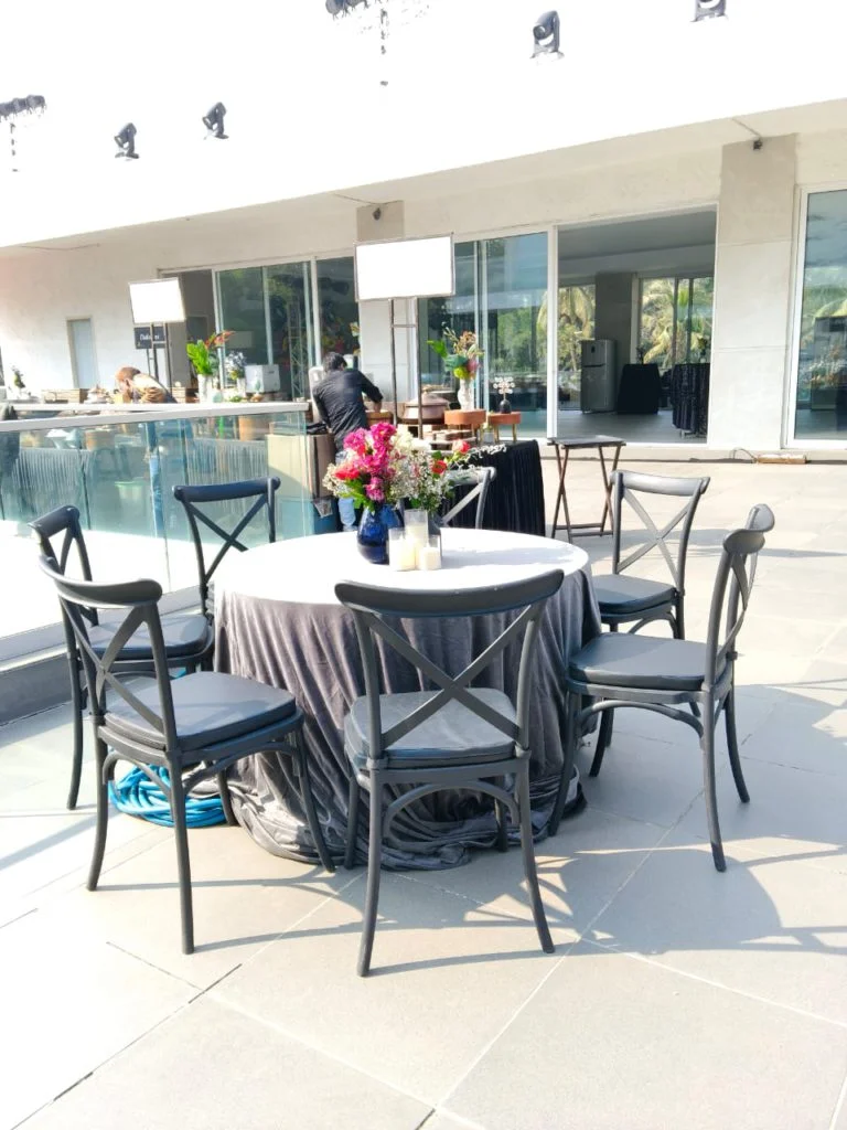 Cross Back Chair - Black Setup