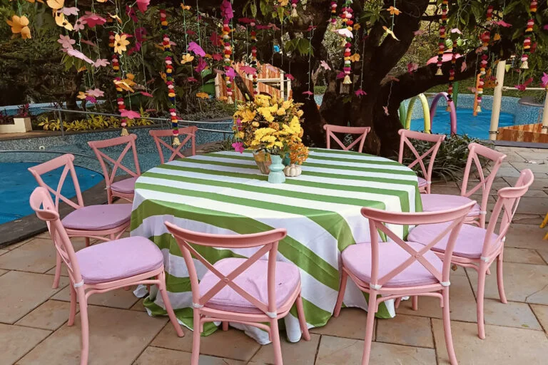 Cross Back Chair - Pink Setup