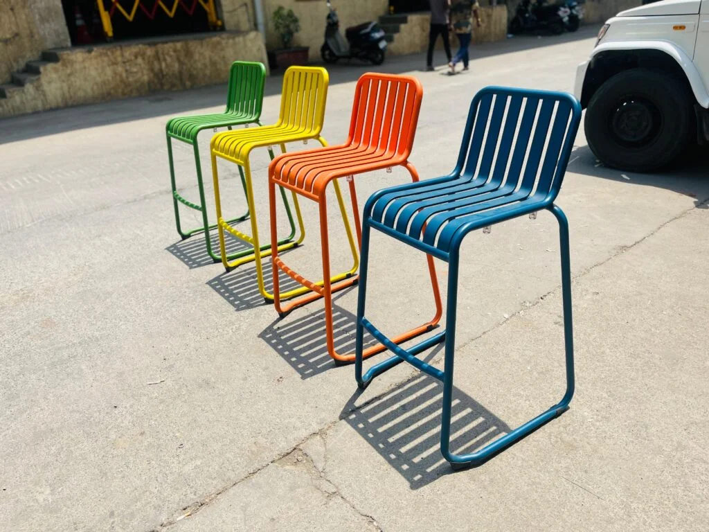 Colourful Bar Chairs - Blue Setup