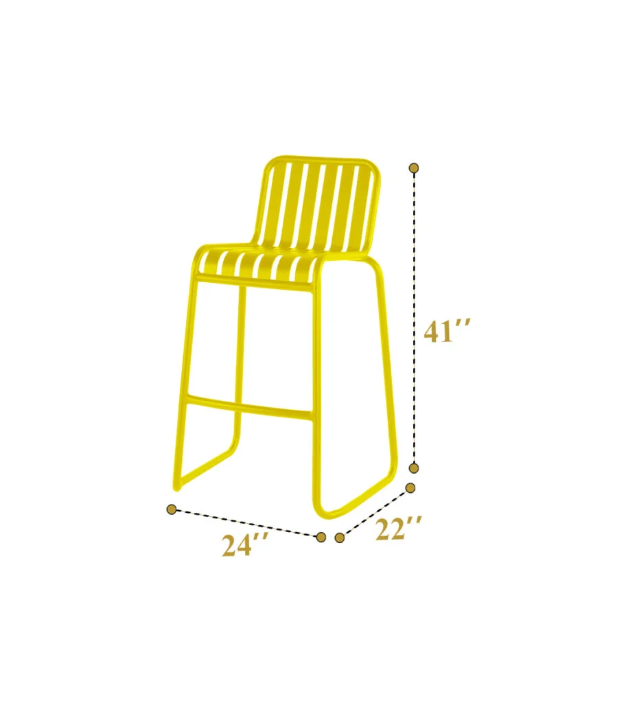 Colourful Bar Chairs - Yellow Setup