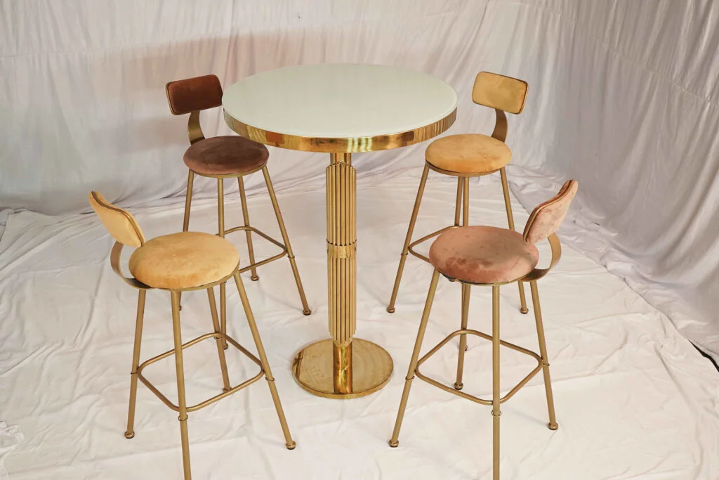 Mid Century Bar Chair - Gold Setup
