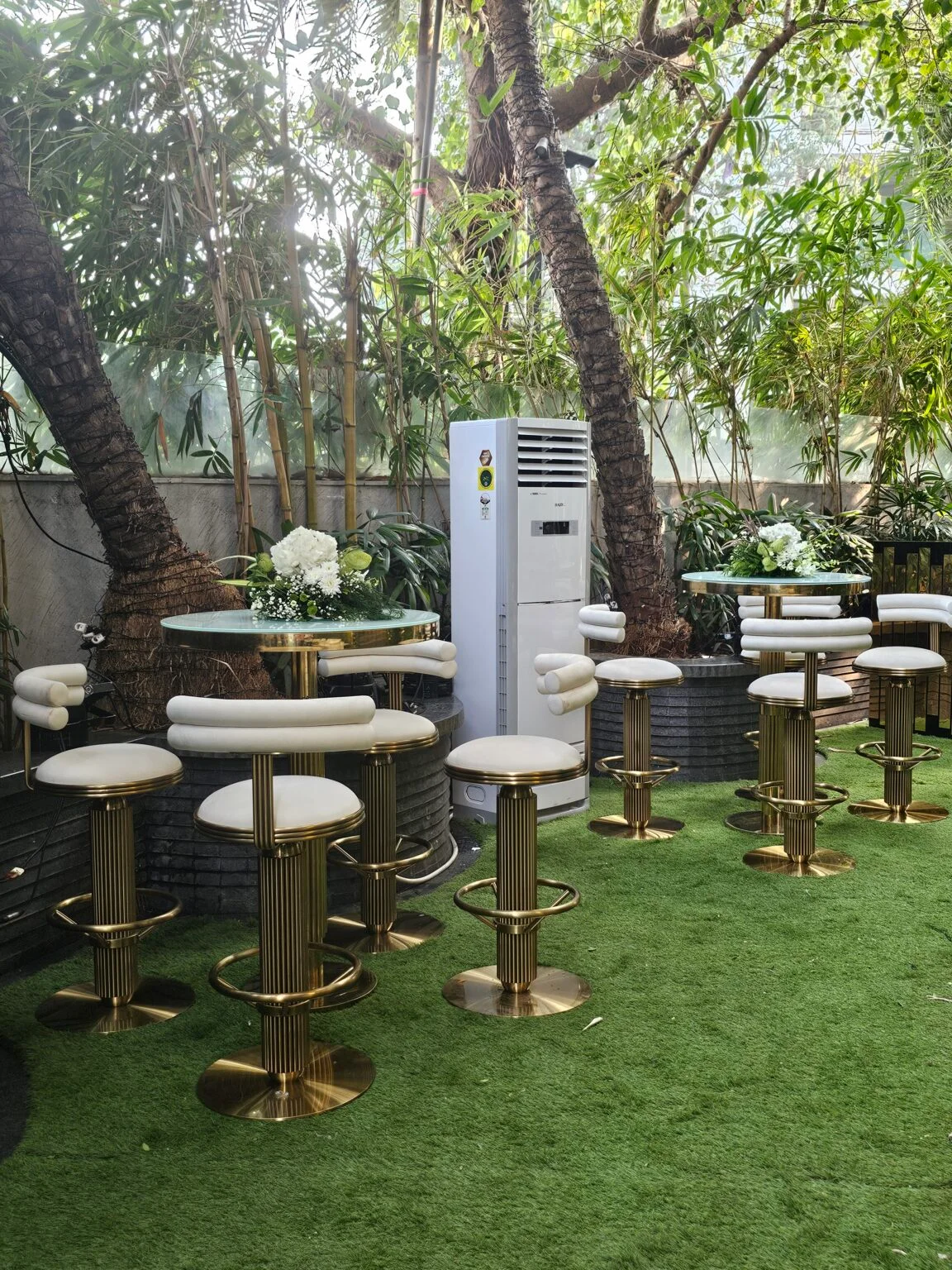 White Gold Bar Chair Setup