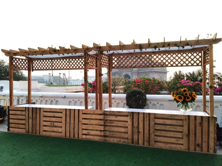 Wooden Rafter Canopies Setup