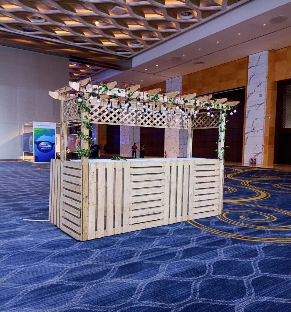 Wooden Pallet Bar Counter Setup