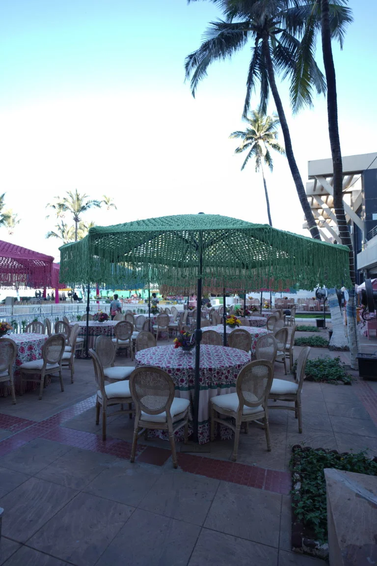 Macrame Umbrella - Green Setup