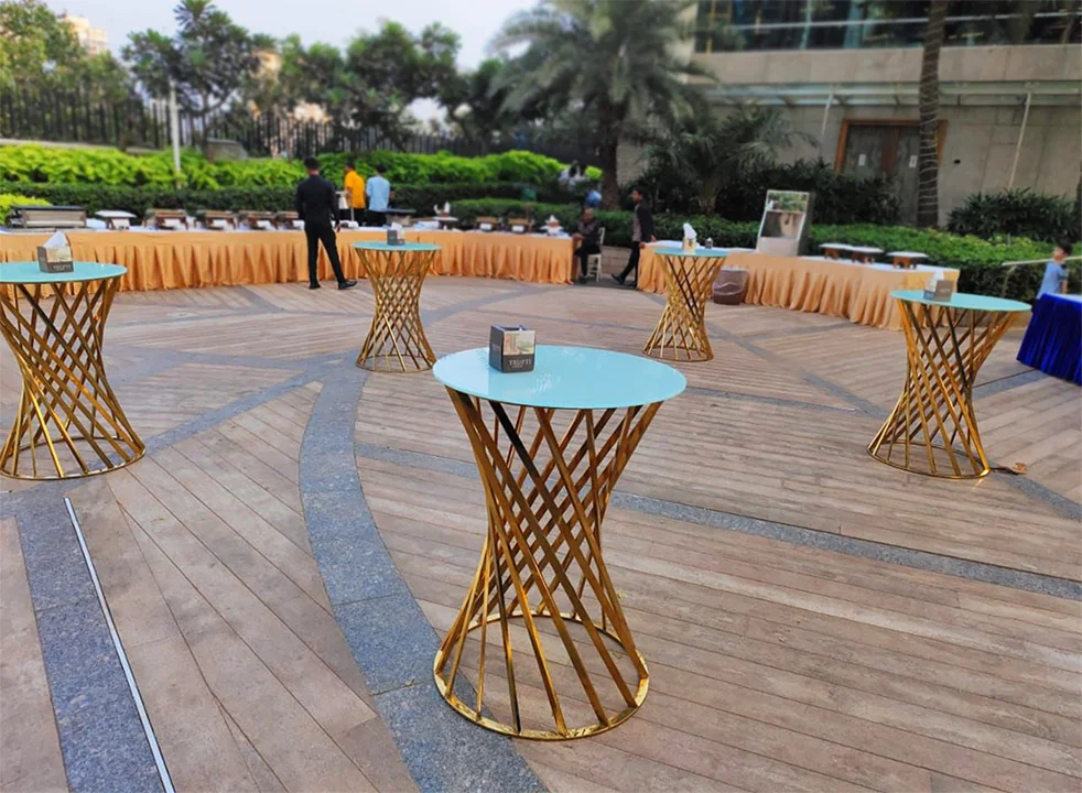 Gold Twisted Cocktail table Setup