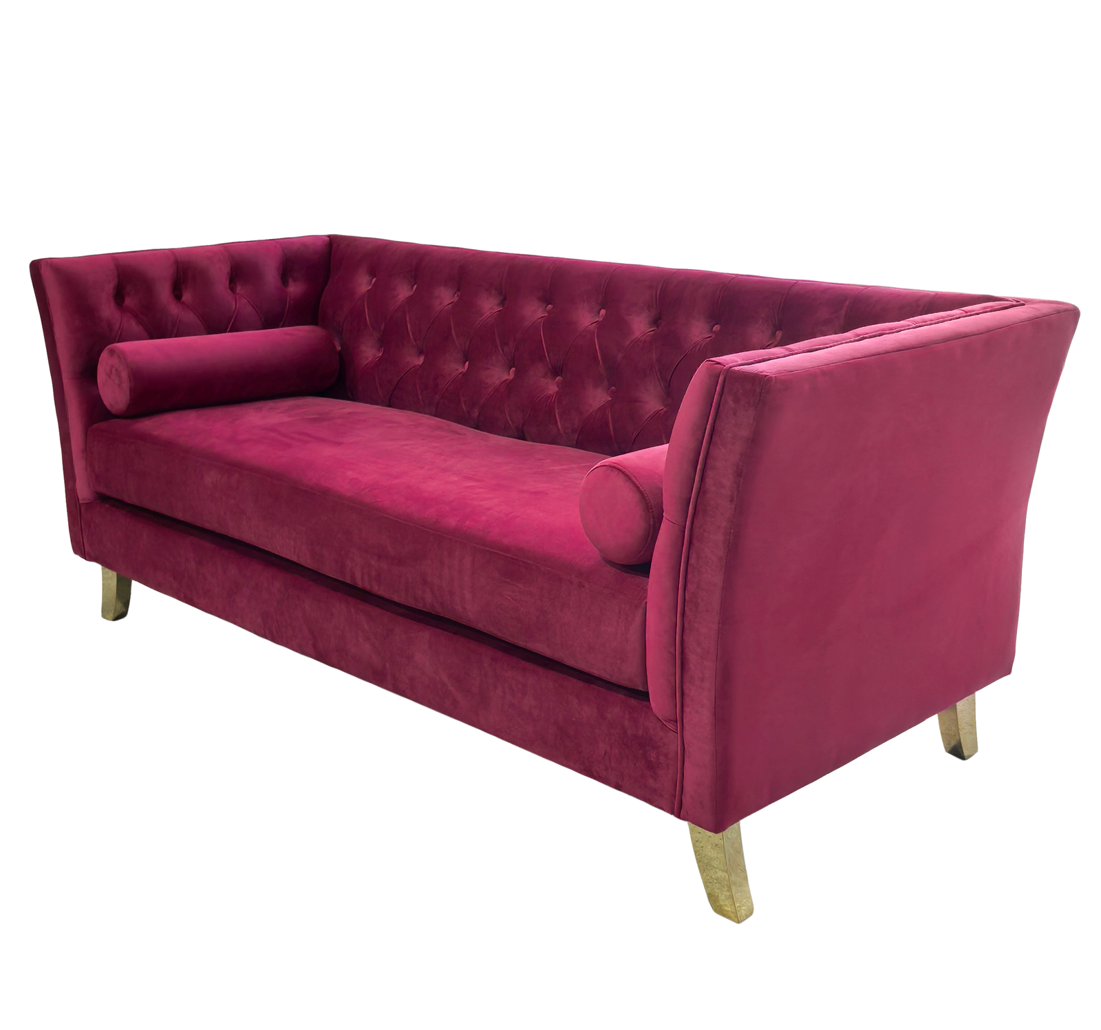 Maroon Shelly Sofa - Three Seater