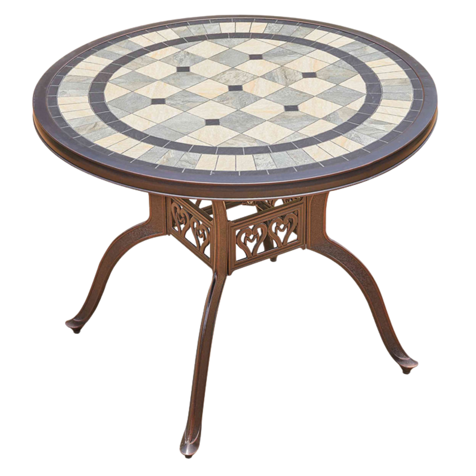 Ceramic Tile Table - Brown