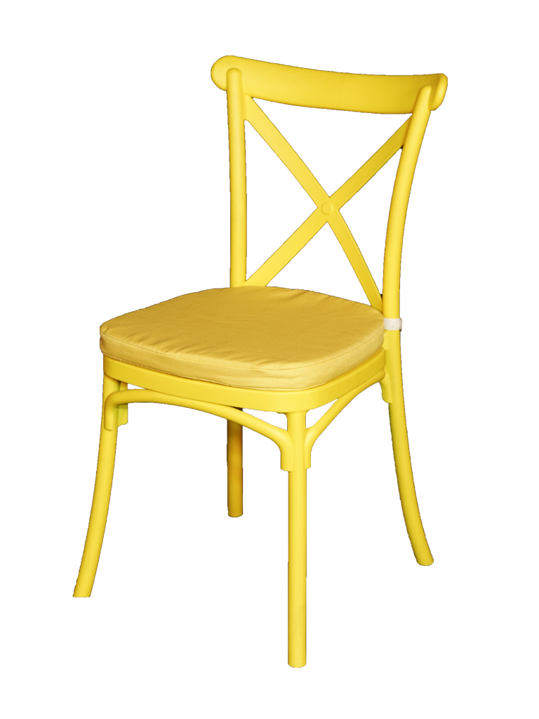 Cross Back Chair - Yellow