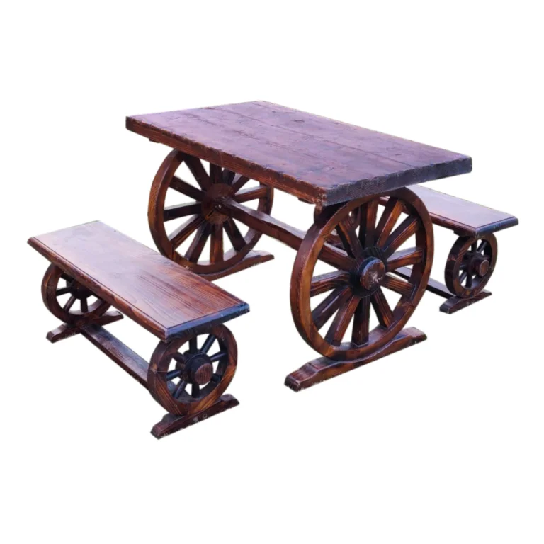Dark Wood Bench Set