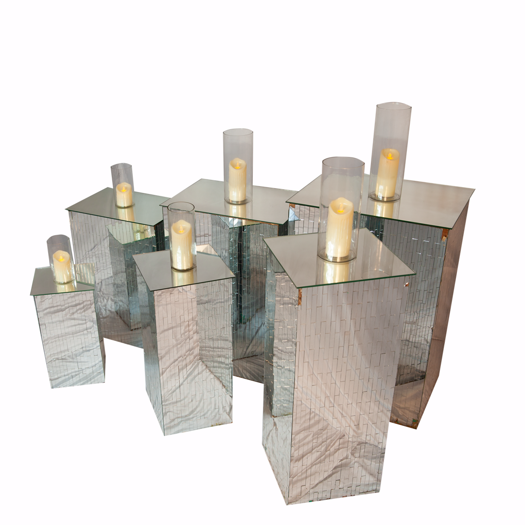 Silver Mirror Boxes (Big/Medium/Big)