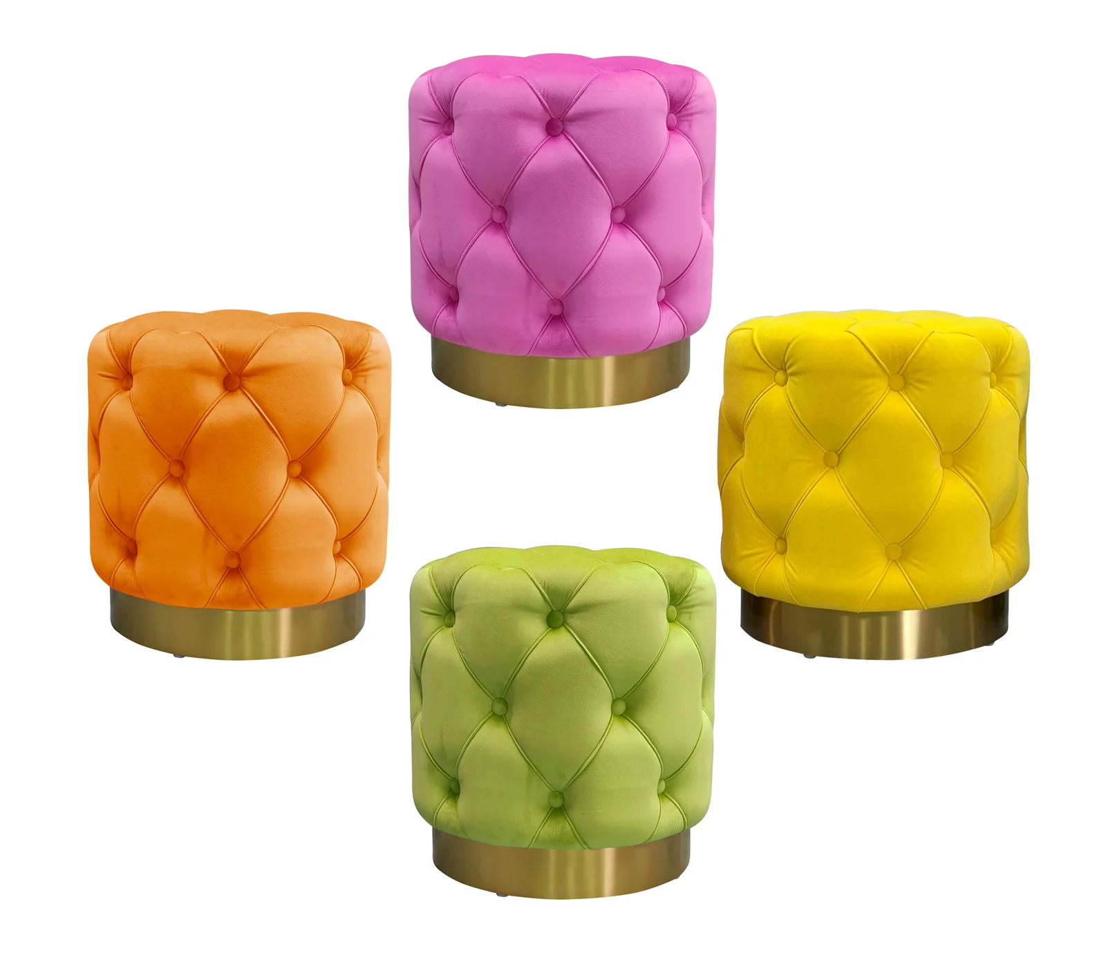 Chesterfield Colourful Pouffes  4 Color