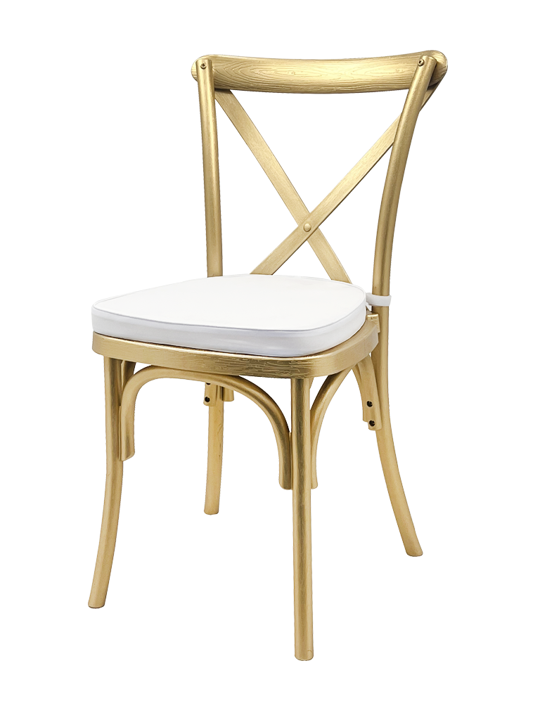 Cross Back Chairs - Gold