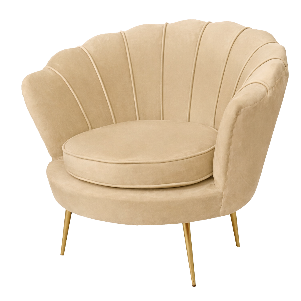 Beige Sunflower Sofa - Single Seater