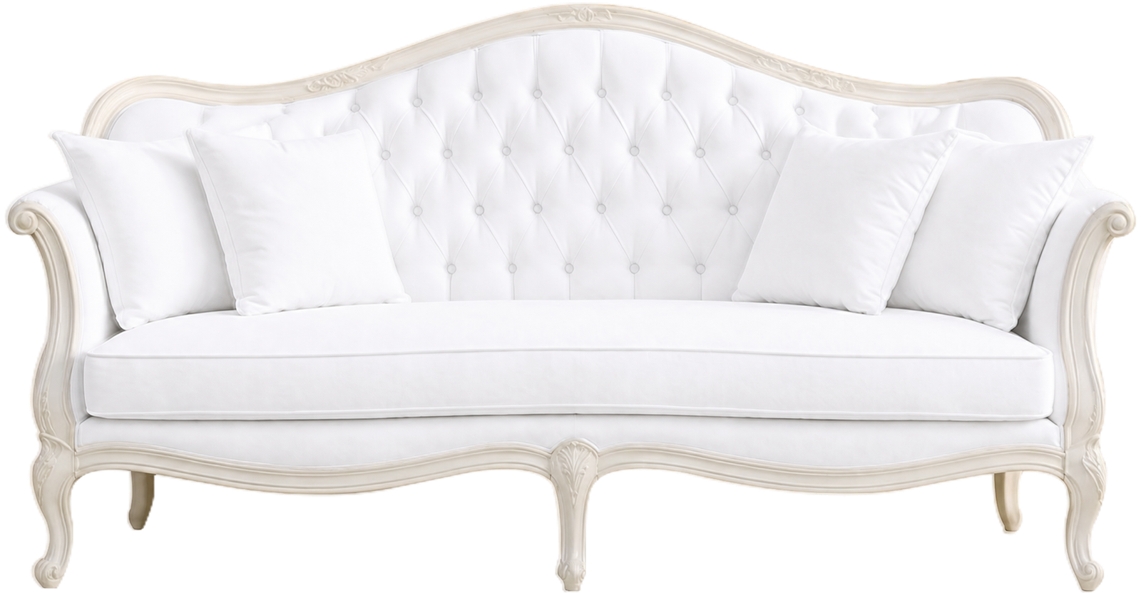 White Vintage Sofa - Three Seater