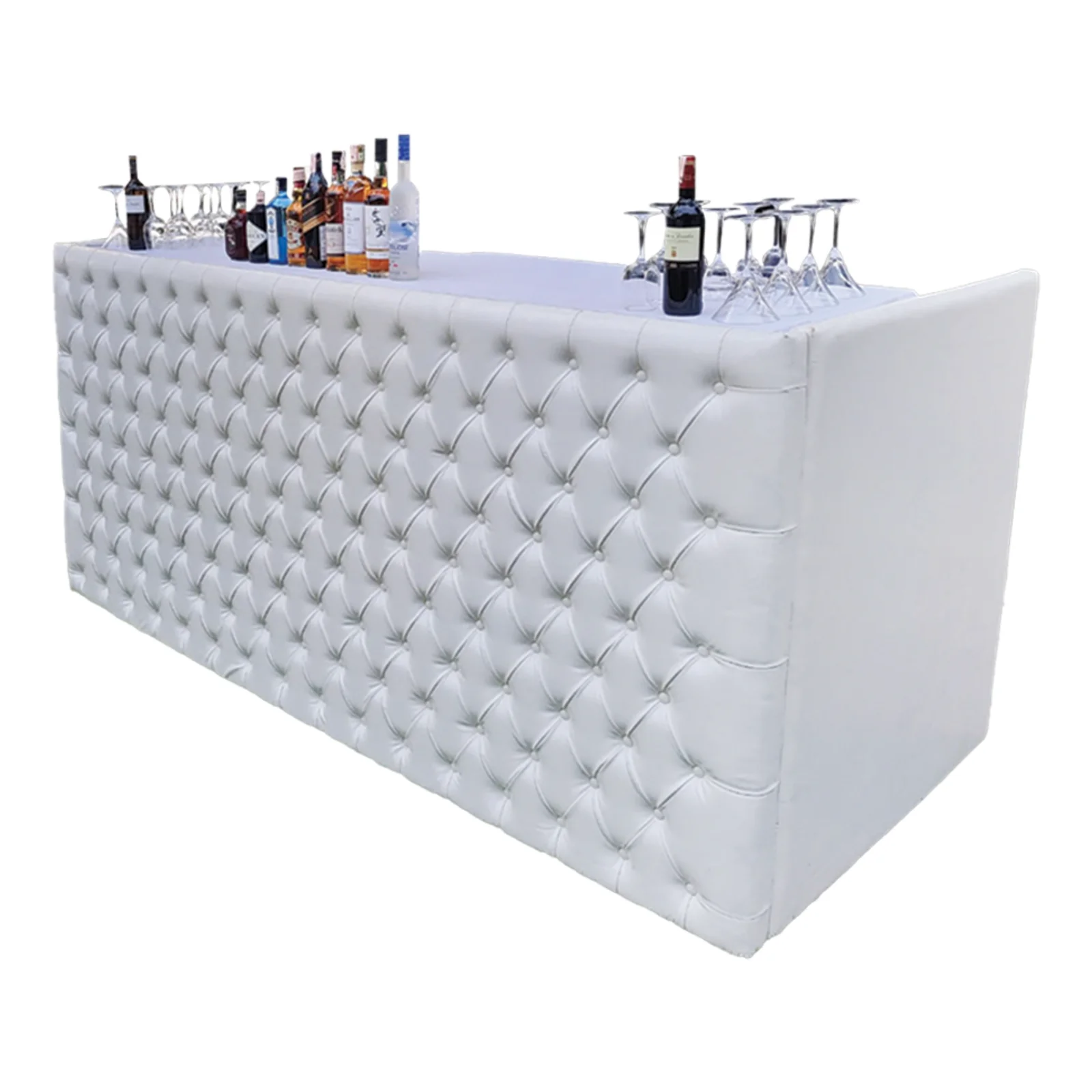 Leather Bar Counter - Silver